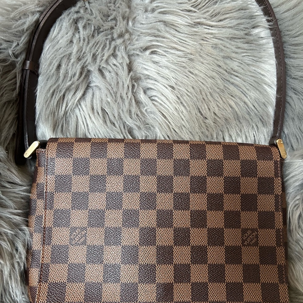 Checkered Brown Shoulder Bag